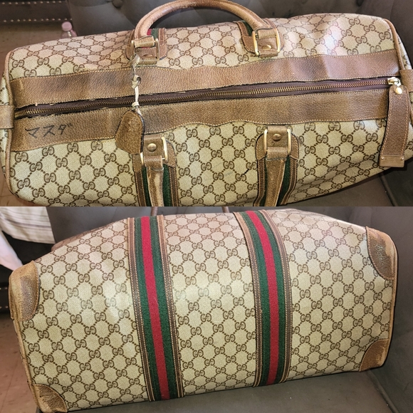 Gucci Gg Supreme Canvas Sherry Web Ophidia Duffle Gym Travel Weekend Bag Authent - Picture 11 of 15